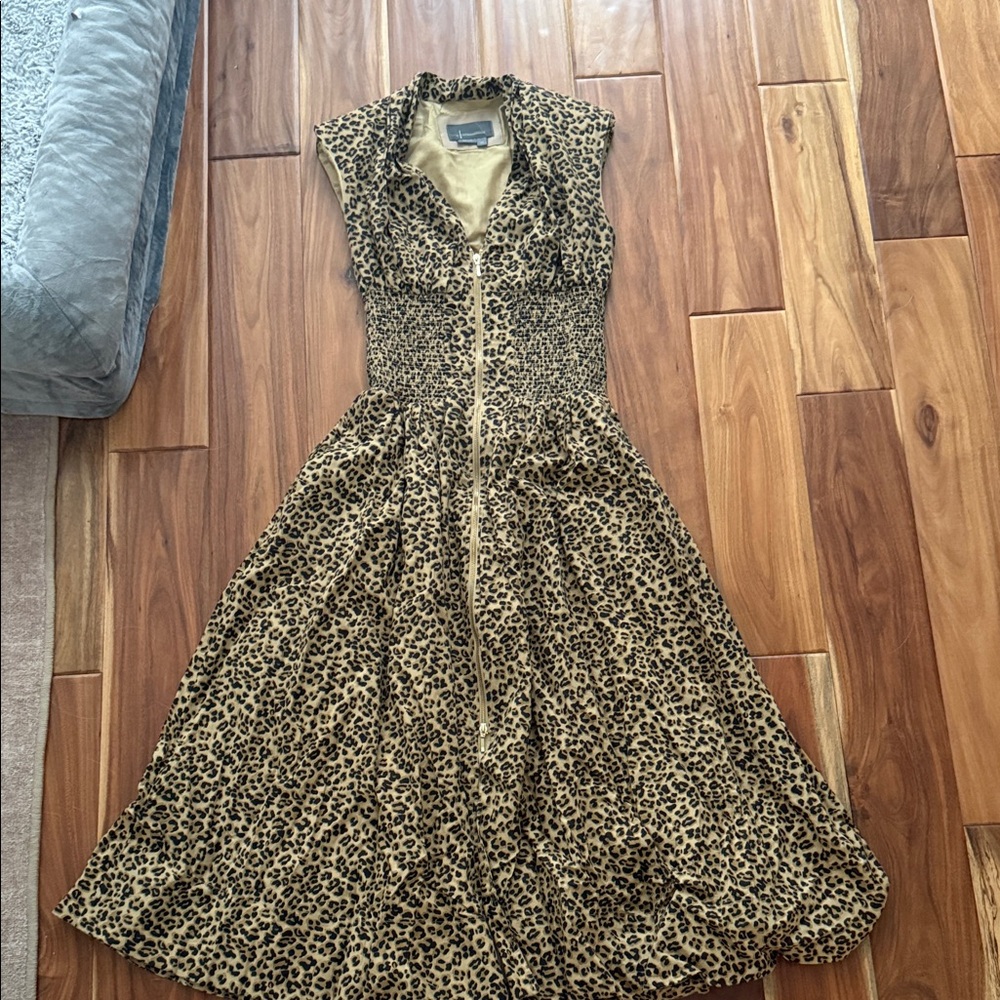Anthropologie Leopard Print Midi Dress